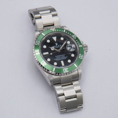 Rolex Submariner Date 16610LV Kermit Mens Watch Box Papers - Wristwatch