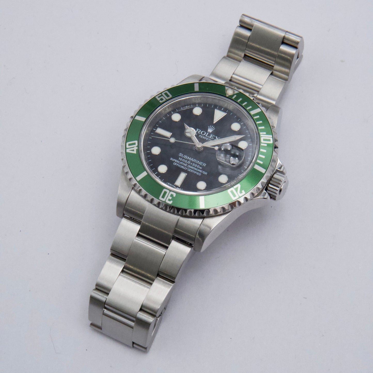 Rolex Submariner Date 16610LV Kermit Mens Watch Box Papers - Wristwatch