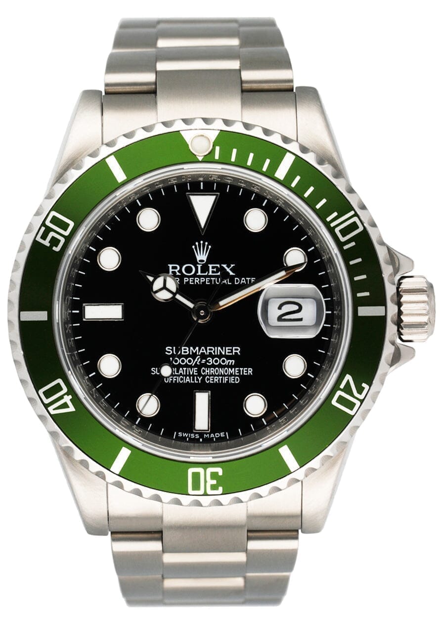 Rolex Submariner Date 16610LV Kermit Mens Watch Box Papers - Wristwatch