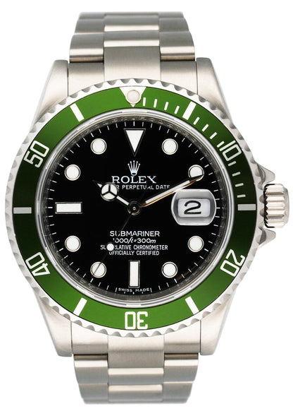 Rolex Submariner Date 16610LV Kermit Mens Watch Box Papers - Wristwatch