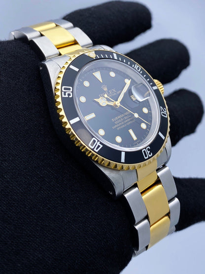 Rolex Submariner Date 16613 Black Dial Mens Watch Box Papers - Watches