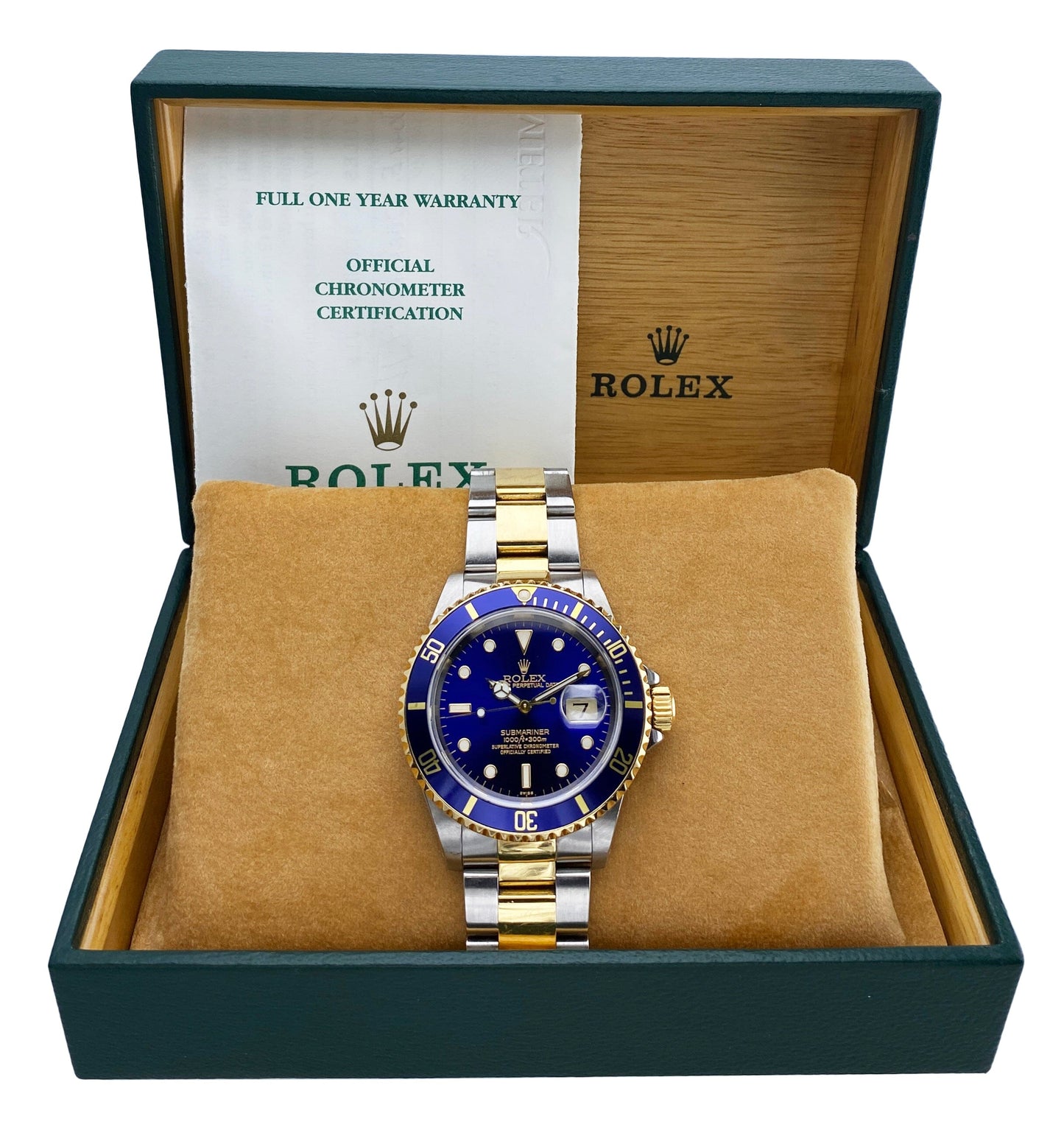 Rolex Submariner Date 16613 Blue Dial Mens Watch Box Papers - Watches