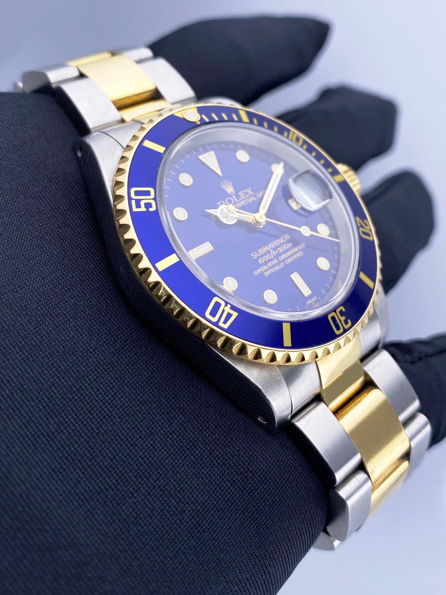 Rolex Submariner Date 16613 Blue Dial Mens Watch Box Papers - Watches