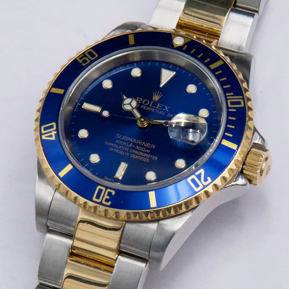 Rolex Submariner Date 16613 Blue Dial Mens Watch Box Papers - Wristwatch