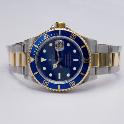 Rolex Submariner Date 16613 Blue Dial Mens Watch Box Papers - Wristwatch