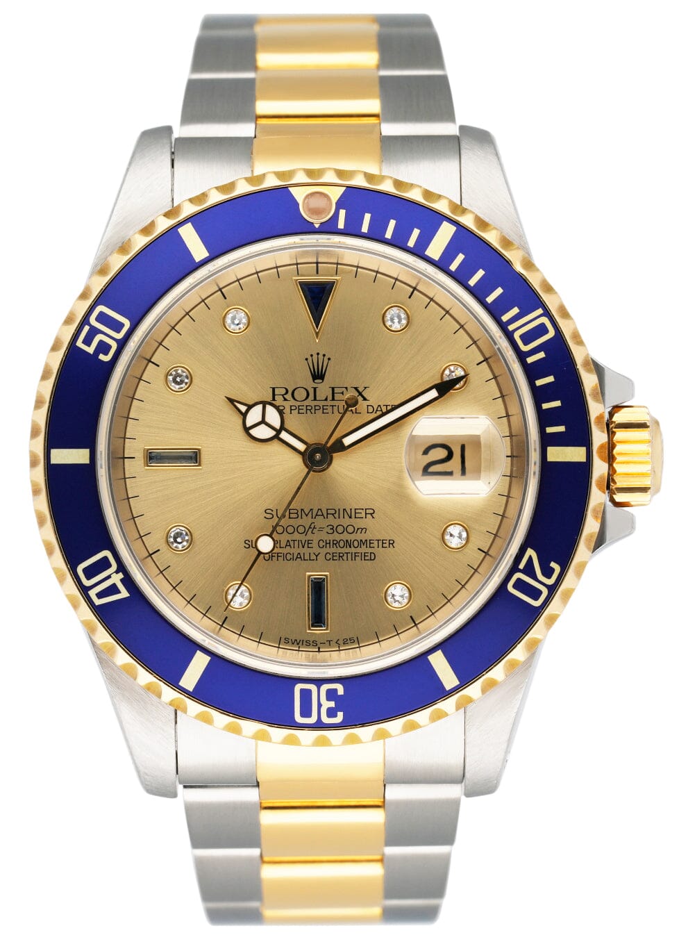 Rolex Submariner Date 16613 Serti Dial Mens Watch - Virtual