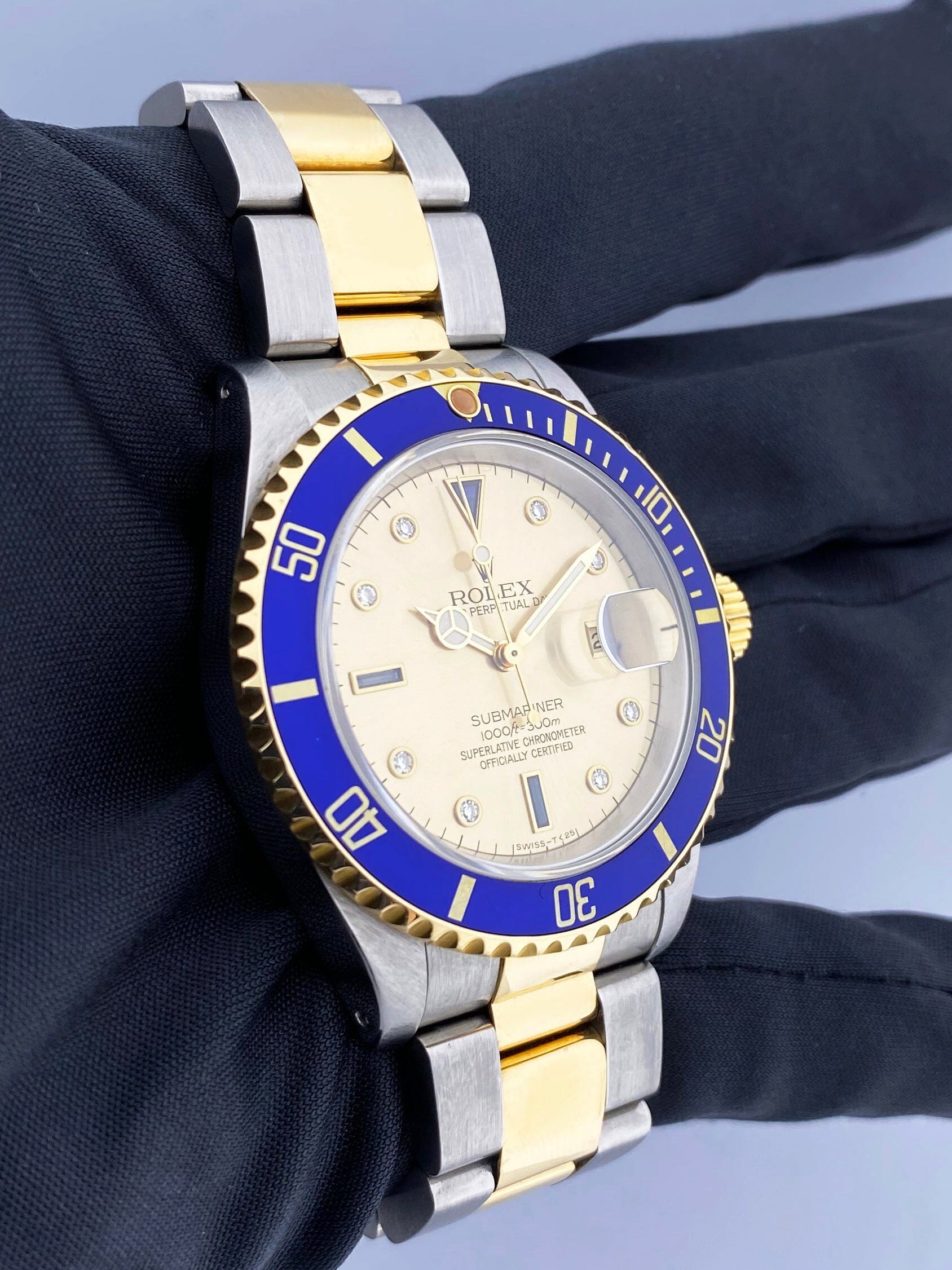 Rolex Submariner Date 16613 Serti Dial Mens Watch - Virtual