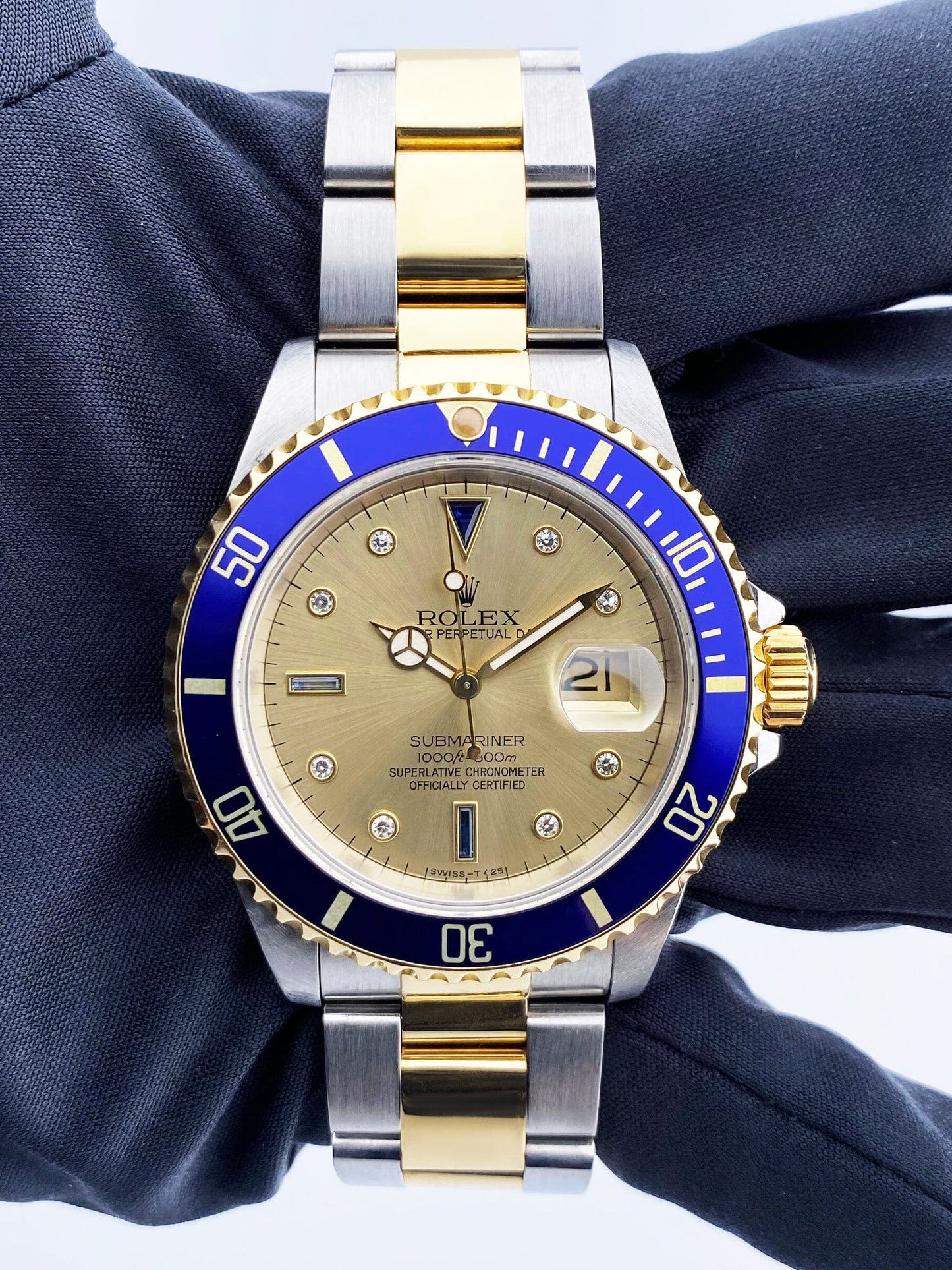 Rolex Submariner Date 16613 Serti Dial Mens Watch - Virtual