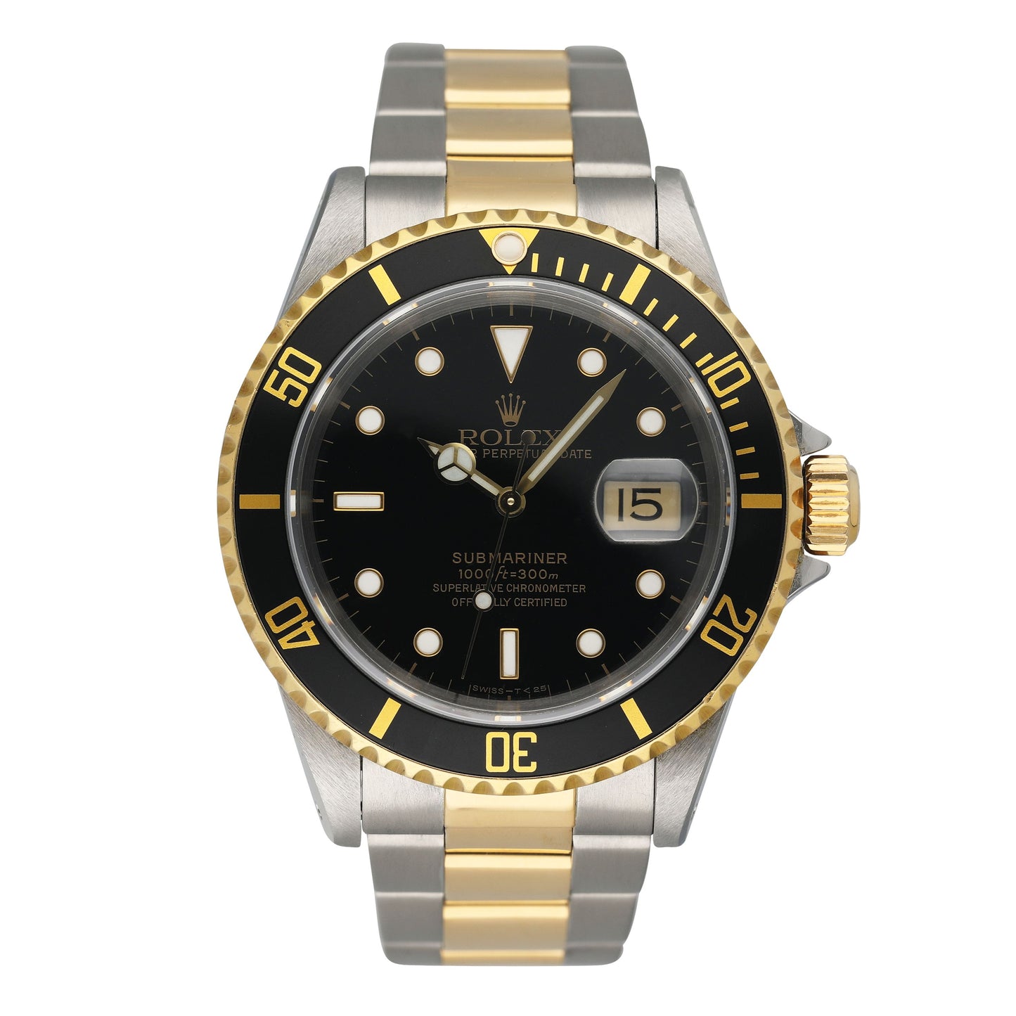 Rolex Submariner Date 16613 Two-Tone Mens Watch Box Papers