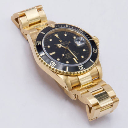 Rolex Submariner Date 16808 Black Nipple Dial Mens Watch Box Papers - Watches
