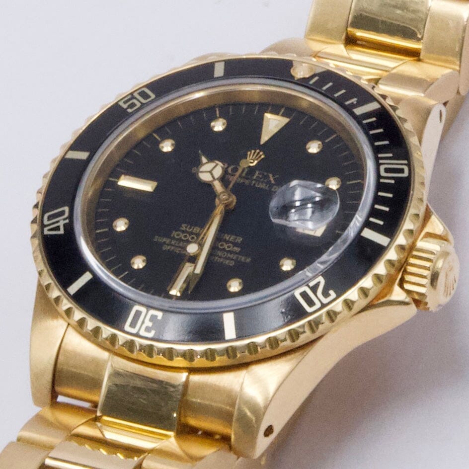 Rolex Submariner Date 16808 Black Nipple Dial Mens Watch Box Papers - Watches