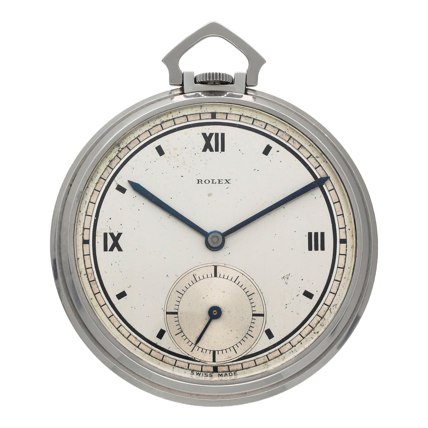 Rolex Vintage Silver Dial Pocket Watch