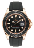Rolex Yacht-Master 116655 Black Dial 18K Rose Gold Mens Watch Box Papers - Watches