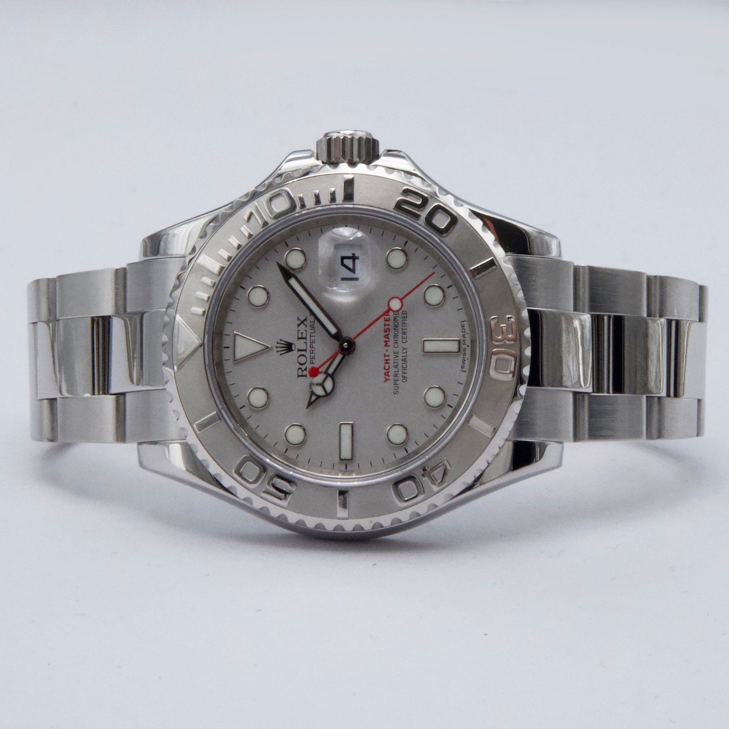 Rolex Yacht Master 16622 Platinum Bezel Engraved Rehaut Mens Watch - Watches