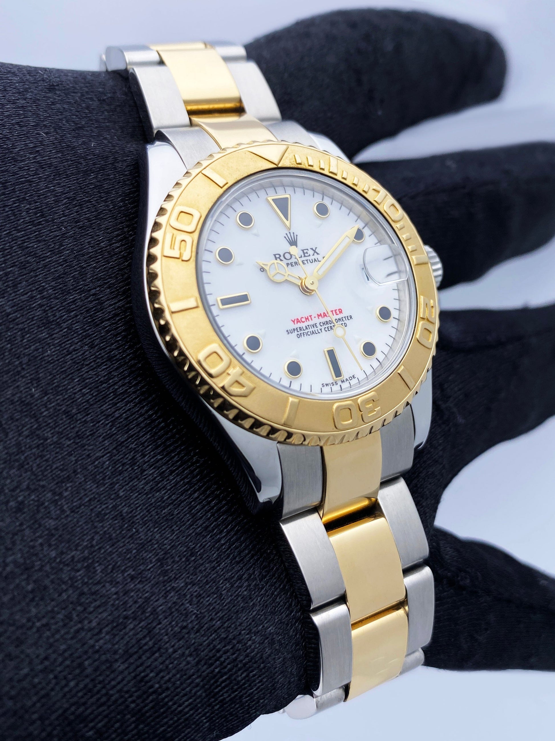 Rolex Yacht-Master 168623 White Dial Two-Tone Ladies Watch - Watches