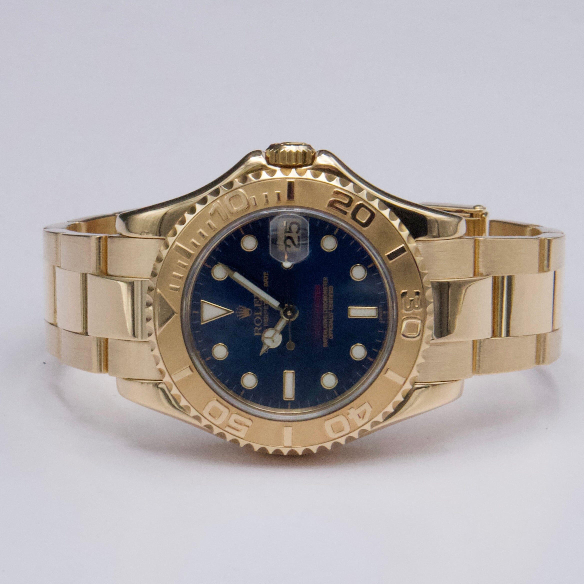 Rolex Yacht-Master 168628 Midsize Blue Dial Ladies Watch | – Phigora