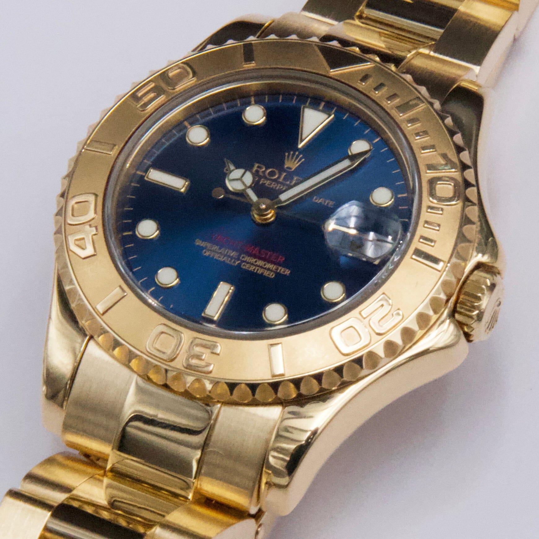 Rolex Yacht-Master 168628 Midsize Blue Dial Ladies Watch | – Phigora