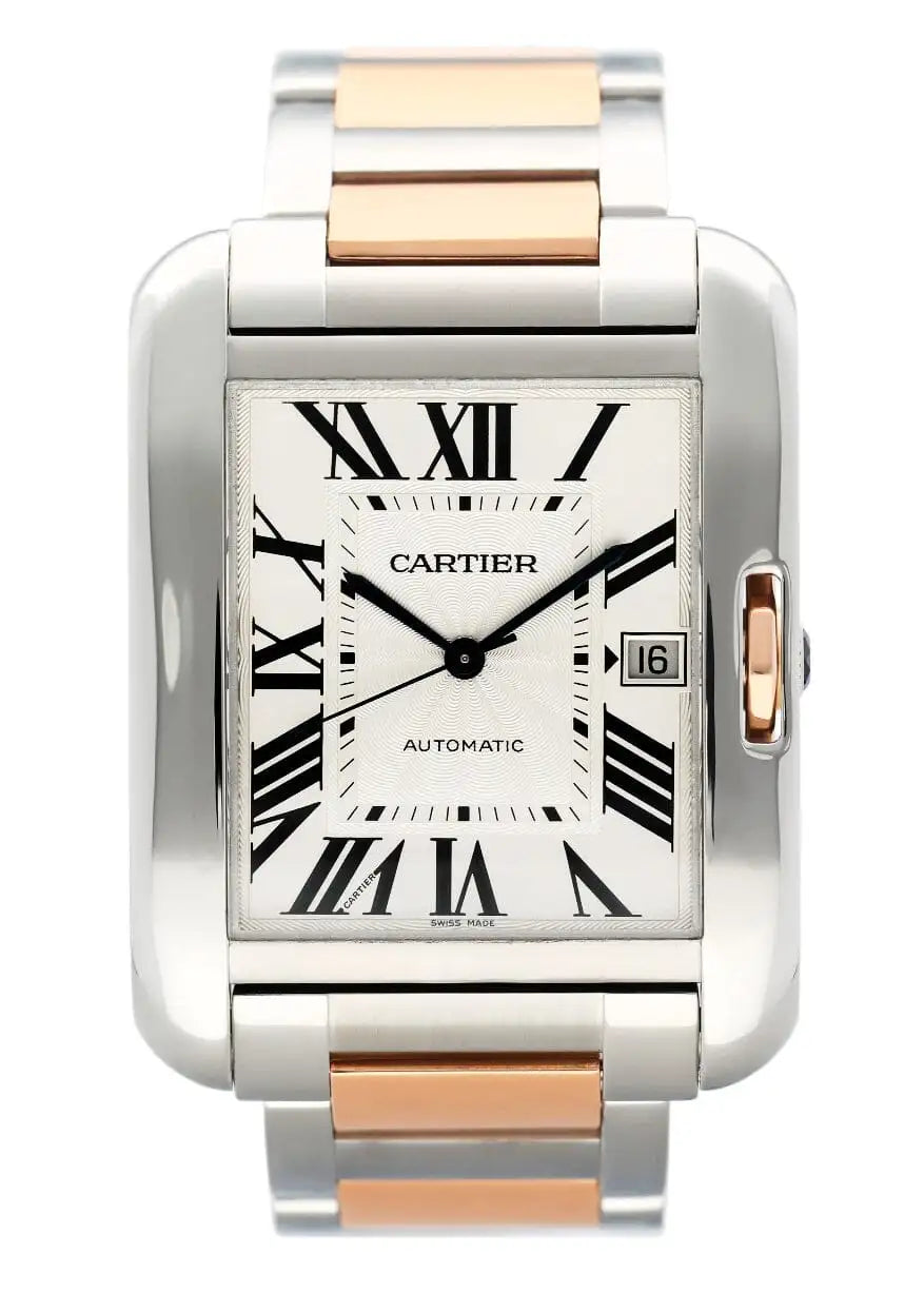 Cartier Tank Anglaise XL W5310006 18K Rose Gold Steel Mens Watch - Watches