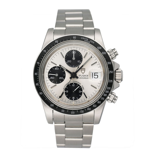 Tudor Oysterdate Big Block 79160 Silver Dial Mens Watch With Papers