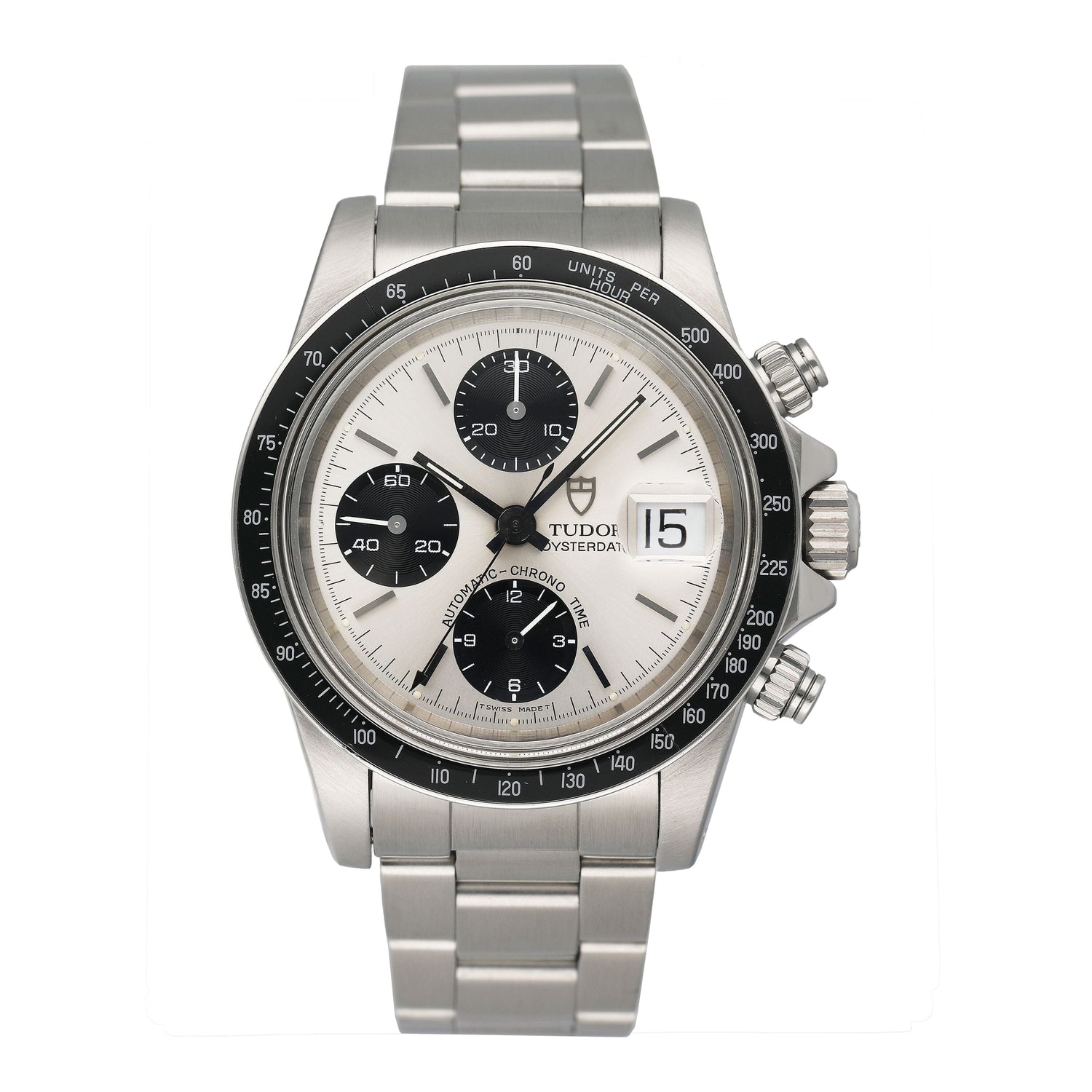 Tudor Oysterdate Big Block 79160 Silver Dial Mens Watch With Papers - Watches