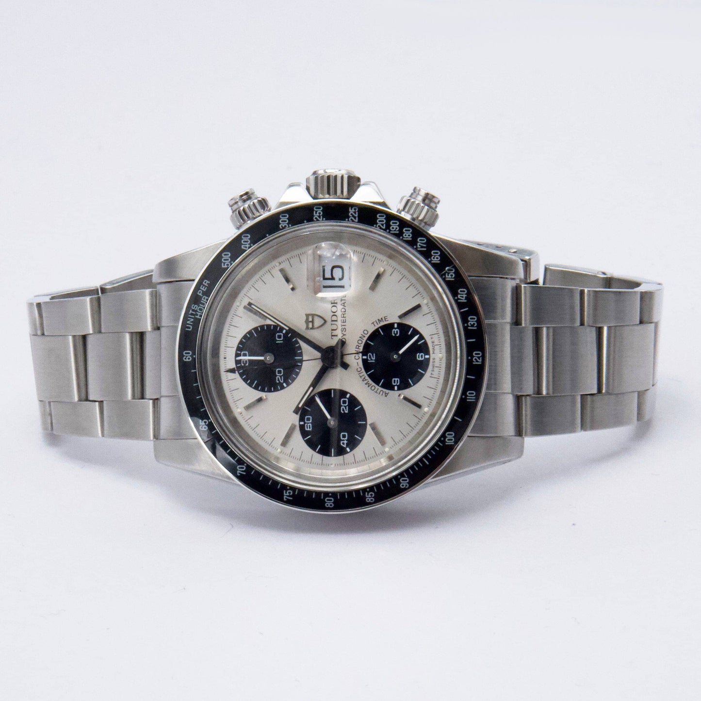 Tudor Oysterdate Big Block 79160 Silver Dial Mens Watch With Papers - Watches
