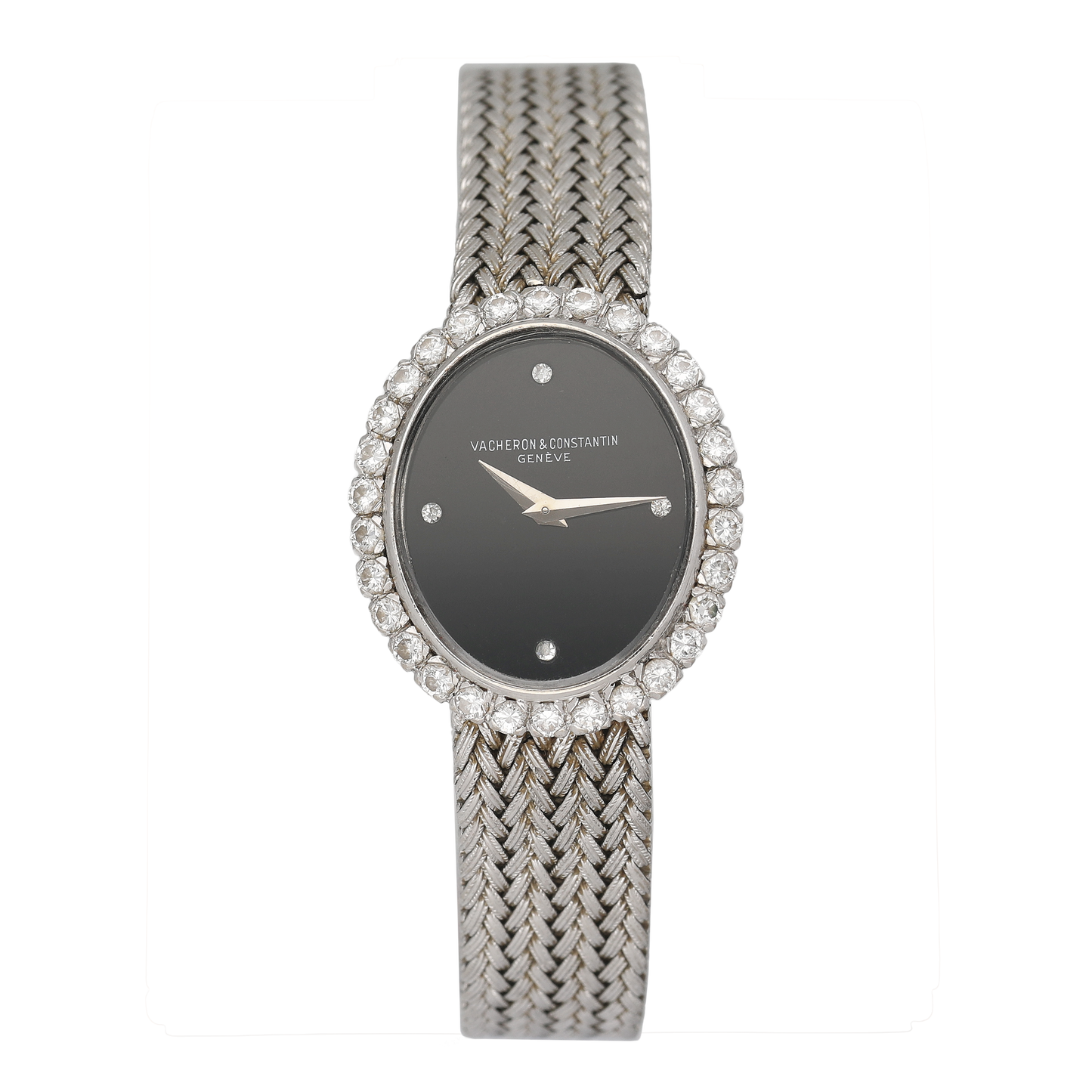 Vacheron Constantin Onyx Dial 18K White Gold Ladies Watch - Watches