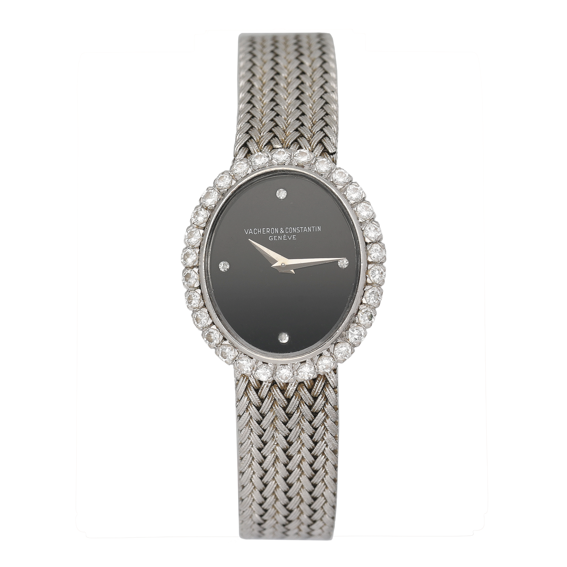 Vacheron Constantin Onyx Dial 18K White Gold Ladies Watch - Watches