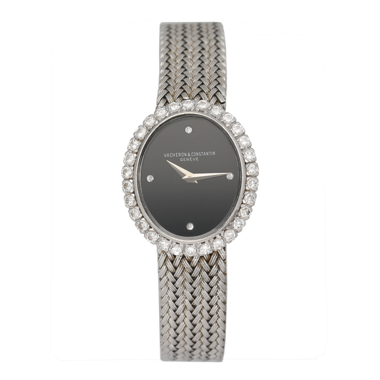 Vacheron Constantin Onyx Dial 18K White Gold Ladies Watch - Watches