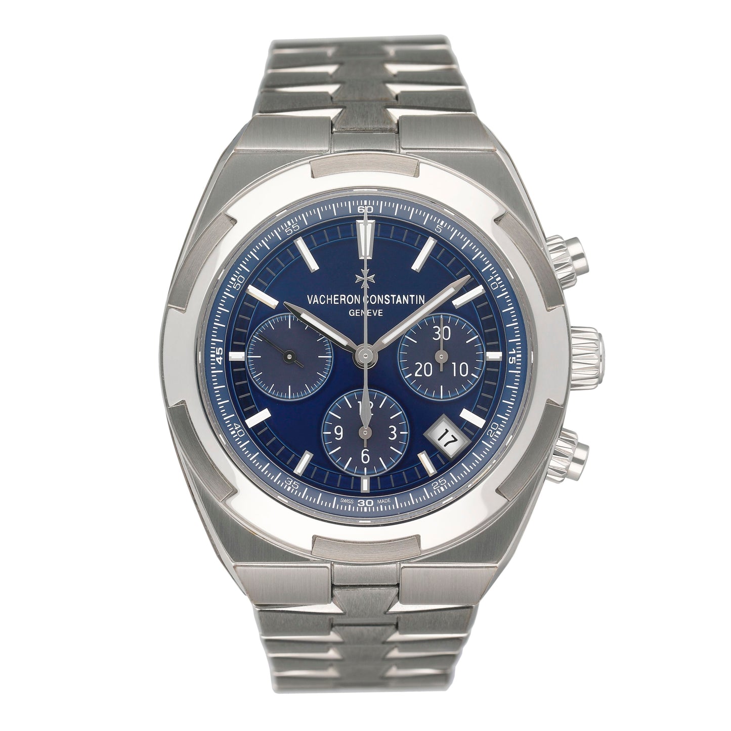 Vacheron Constantin Overseas 5500V/110A-B148 Blue Dial Mens Watch Box Papers