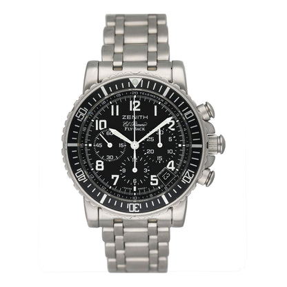 Zenith El Primero Rainbow Flyback 1/02.0470.405 Black Dial Steel Mens Watch Box Papers - Watches