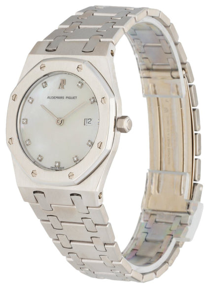 Audemars Piguet 56175PT Royal Oak Quartz MOP Dial Platinum Men's Watch