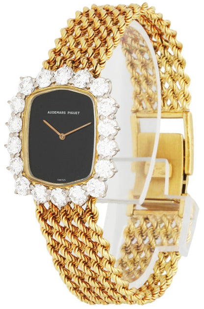 Audemars Piguet Black Dial Diamond Bezel Ladies Watch