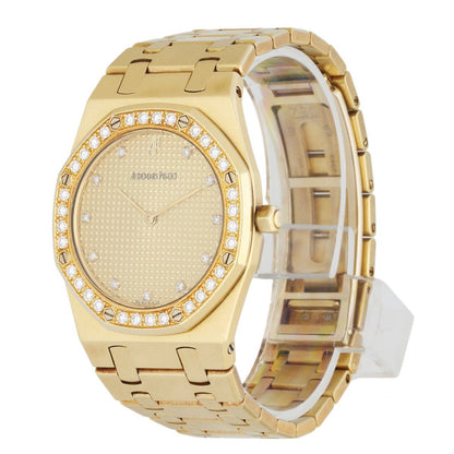 Audemars Piguet Royal Oak 18K Yellow Gold & Diamond Quartz Ladies Watch - Wristwatch