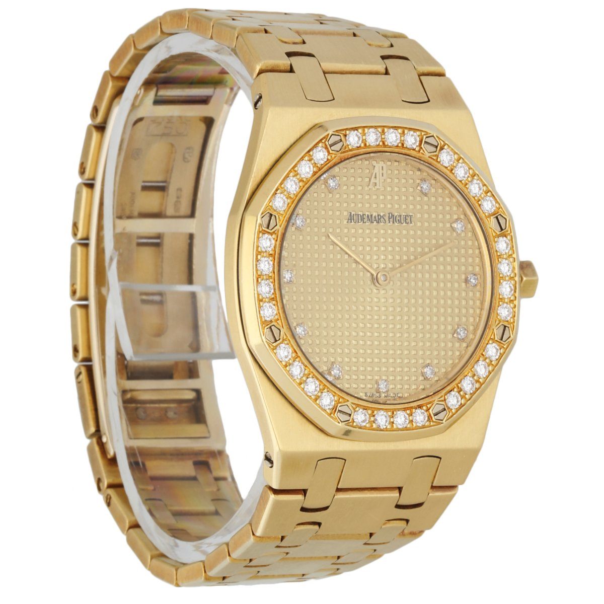 Audemars Piguet Royal Oak 18K Yellow Gold & Diamond Quartz Ladies Watch - Wristwatch