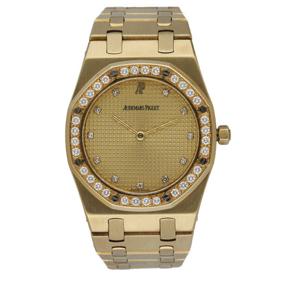 Audemars Piguet Royal Oak 18K Yellow Gold & Diamond Quartz Ladies Watch - Wristwatch