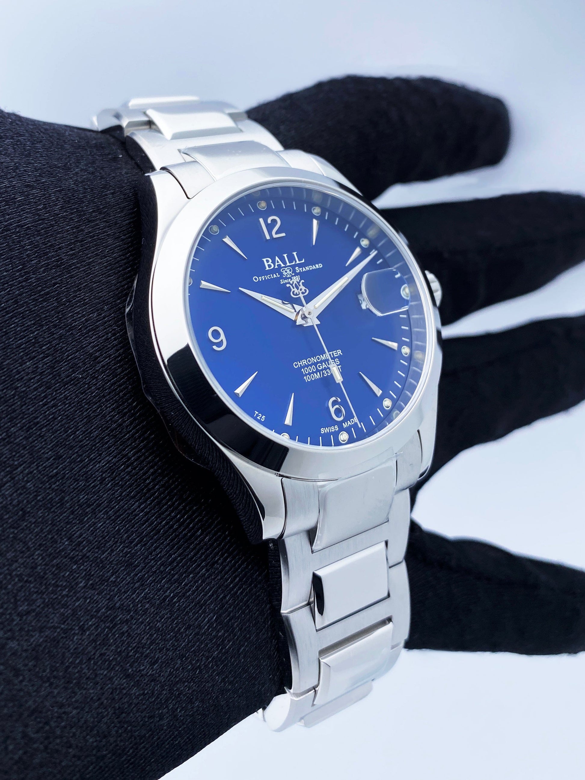 BALL Engineer III Ohio Chronometer Blue Dial Mens Watch Box Papers - Wristwatch