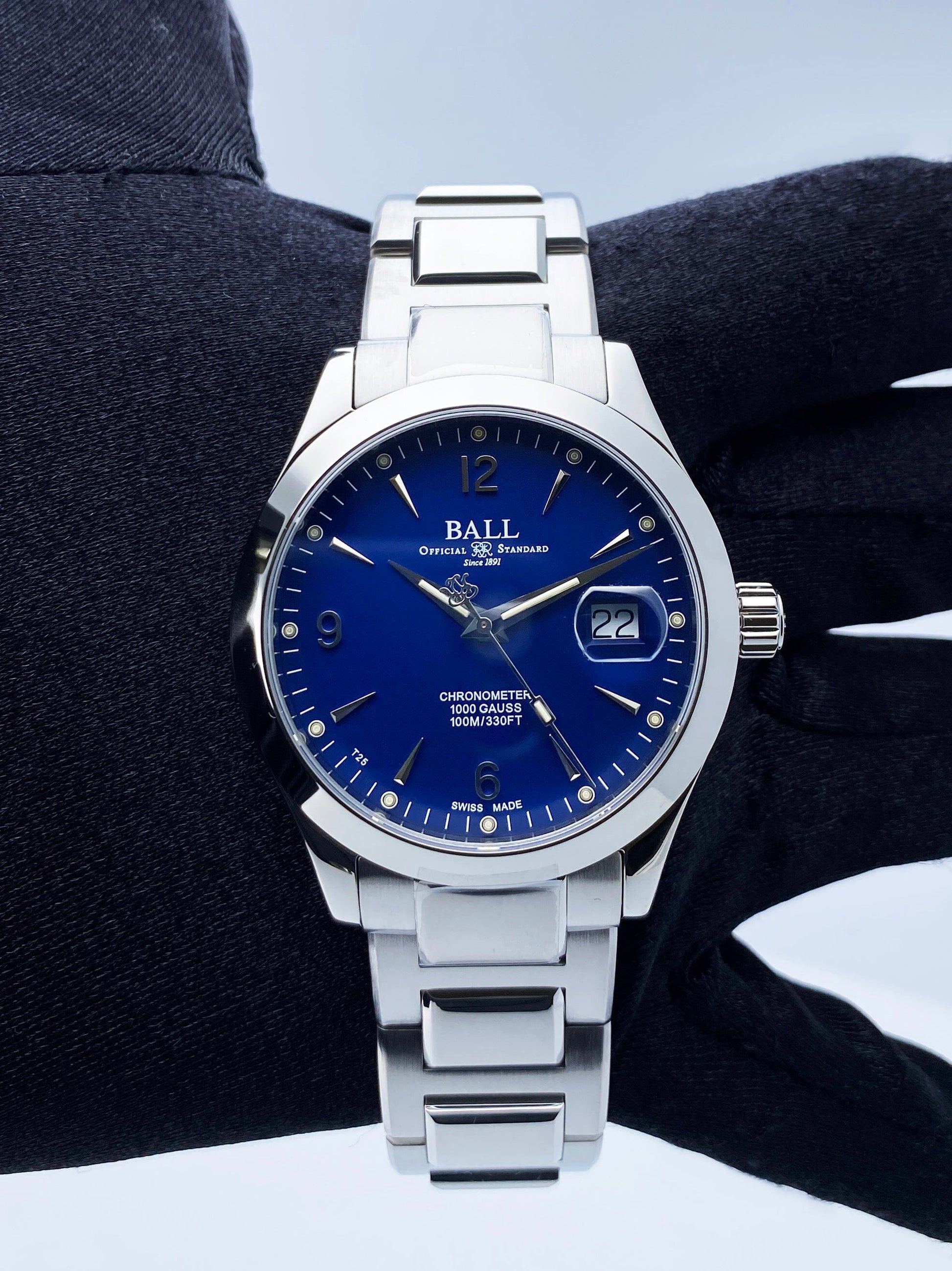 BALL Engineer III Ohio Chronometer Blue Dial Mens Watch Box Papers - Wristwatch