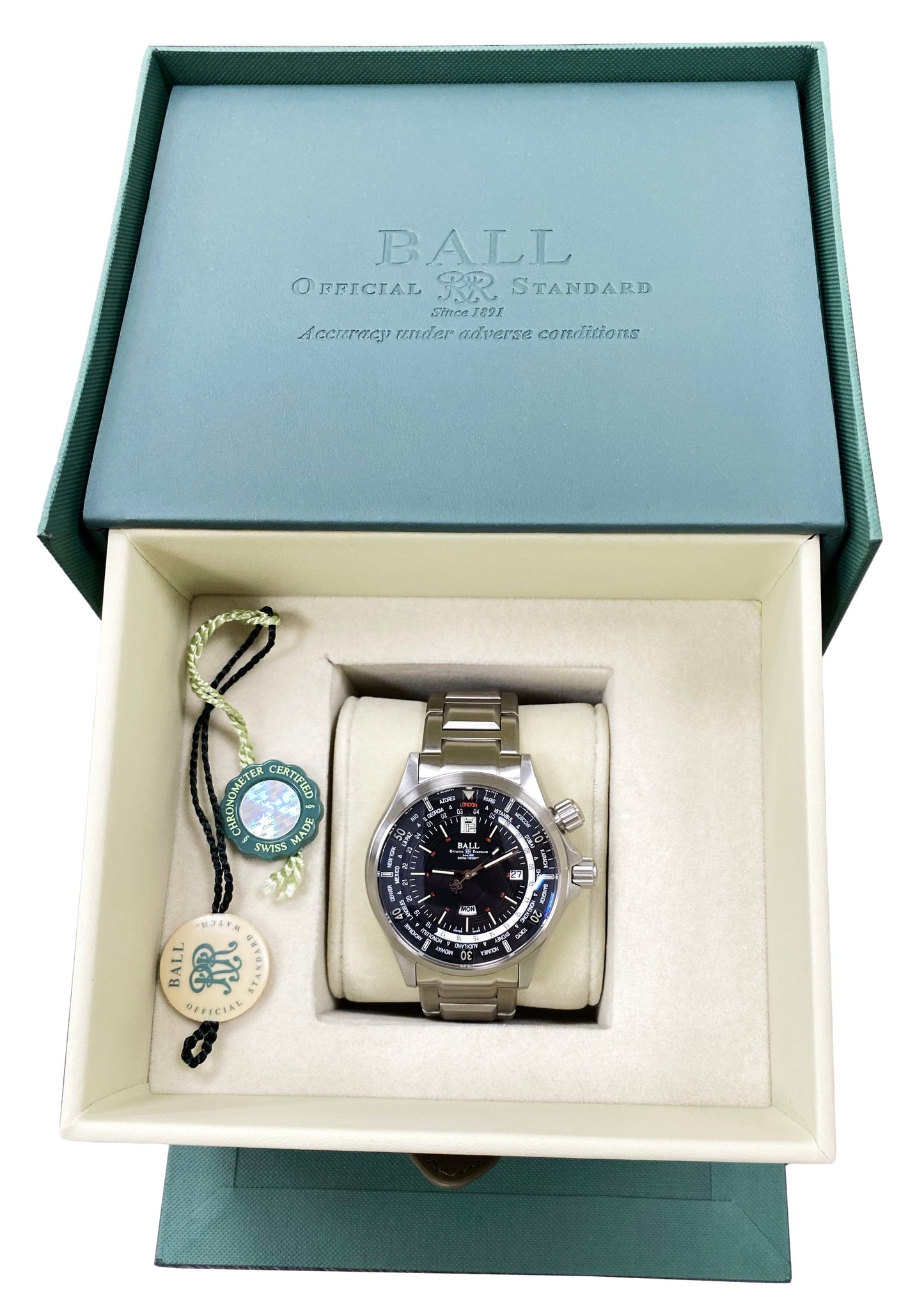 Ball Engineer Master II Diver Worldtime DG2022A Black Dial Mens Watch With Box - Wristwatch