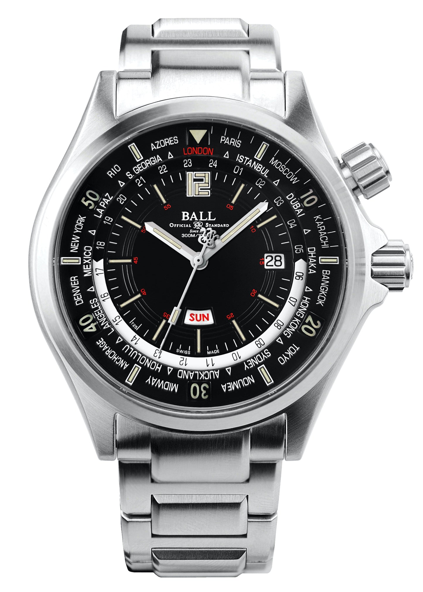 Ball Engineer Master II Diver Worldtime DG2022A Black Dial Mens Watch With Box - Wristwatch