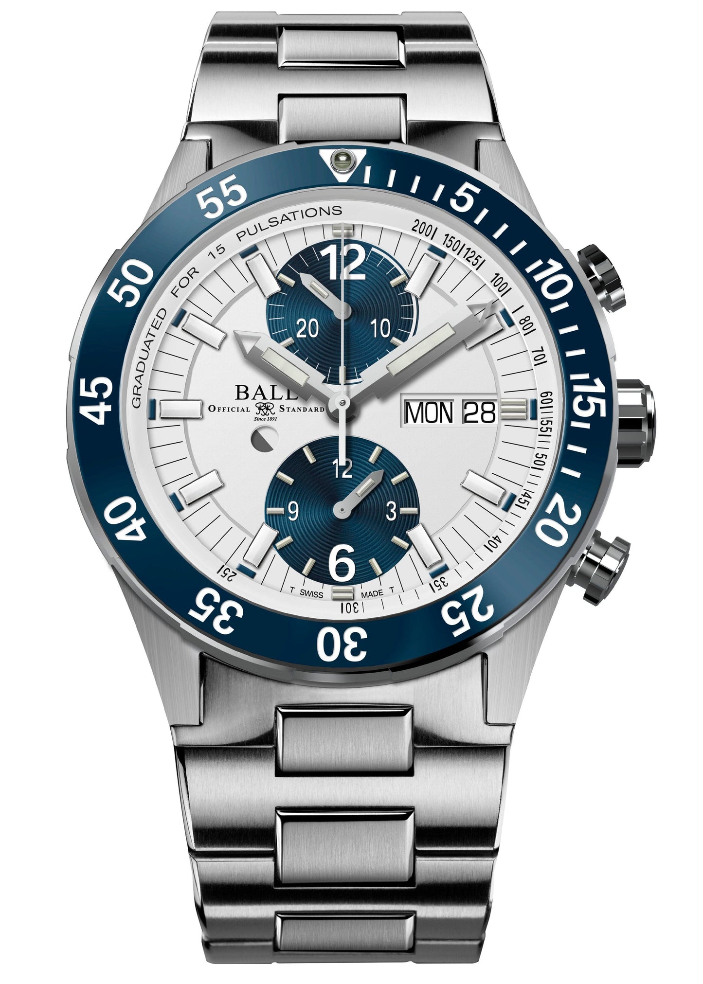 Ball Roadmaster Rescue Chronograph 42mm White Dial Mens Watch Box Papers - Watches