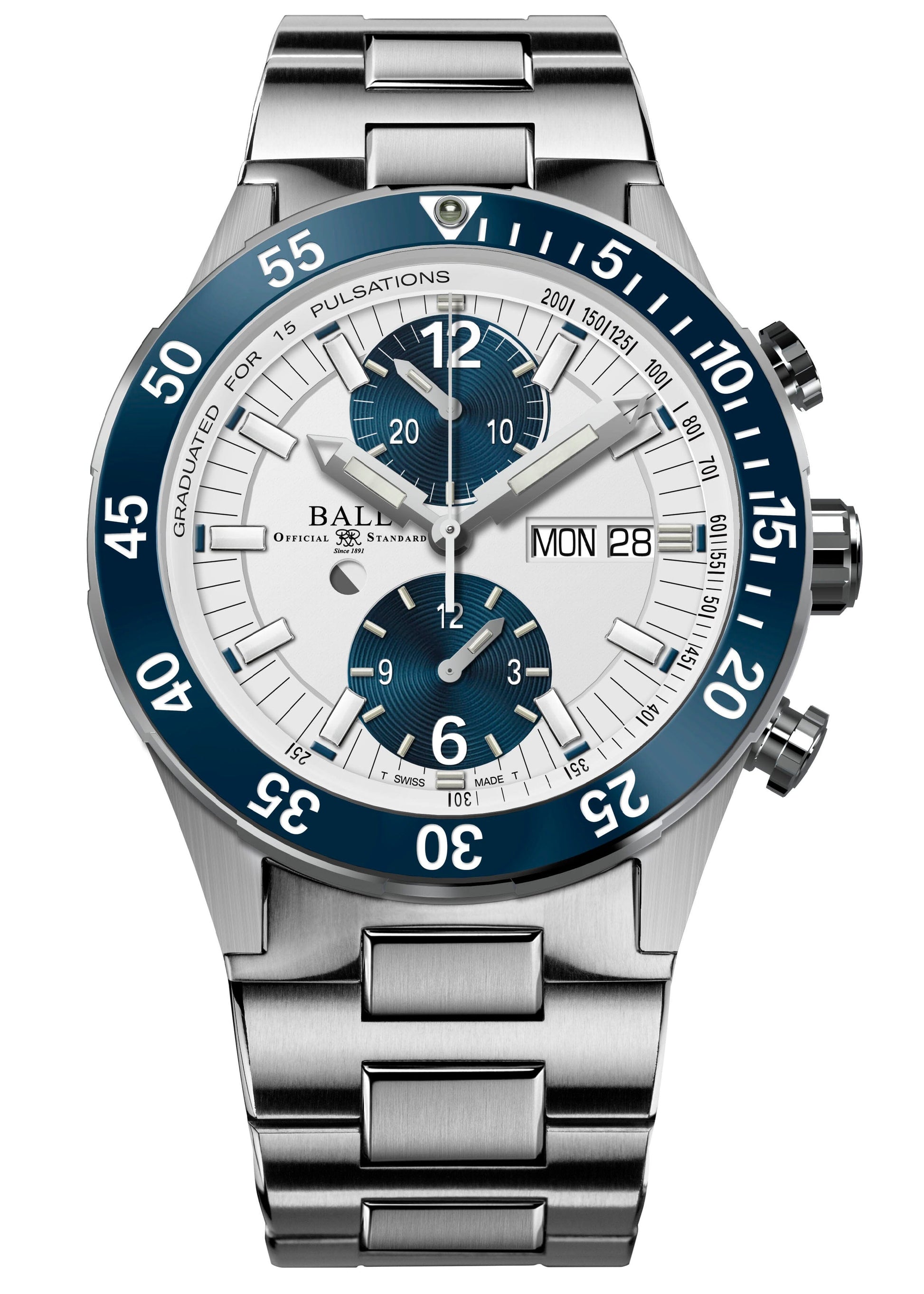 Ball Roadmaster Rescue Chronograph 42mm White Dial Mens Watch Box Papers - Watches