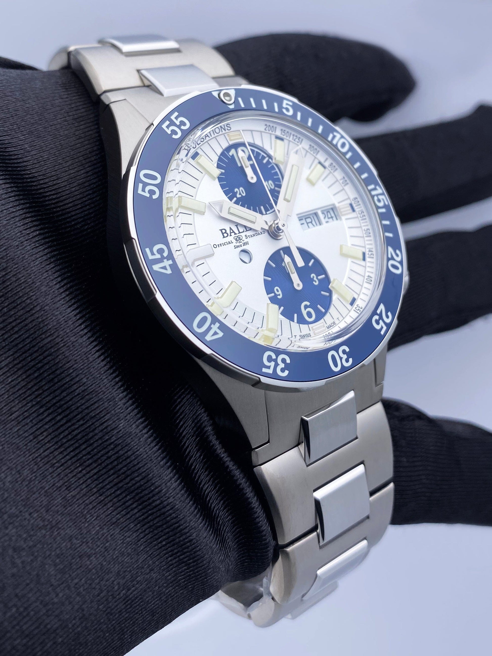 Ball Roadmaster Rescue Chronograph 42mm White Dial Mens Watch Box Papers - Watches