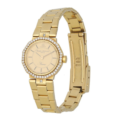 Baume & Mercier 18k Yellow Gold Diamond Bezel Ladies Watch - Wristwatch