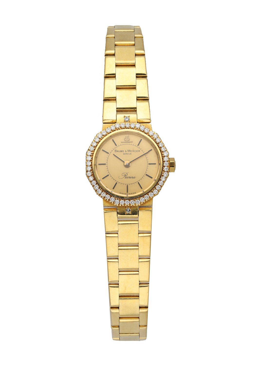 Baume & Mercier 18k Yellow Gold Diamond Bezel Ladies Watch - Wristwatch