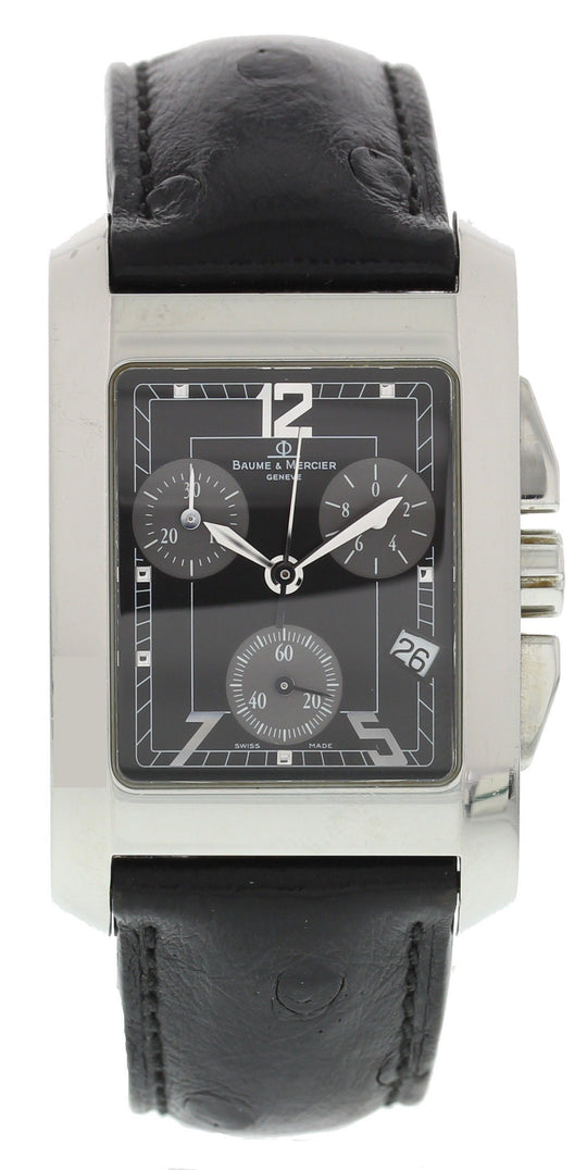 時計 Baume & Mercier Hampton BLACK quartz Baume & Mercier 65341 Hampton Black Quartz Watch Chronograph