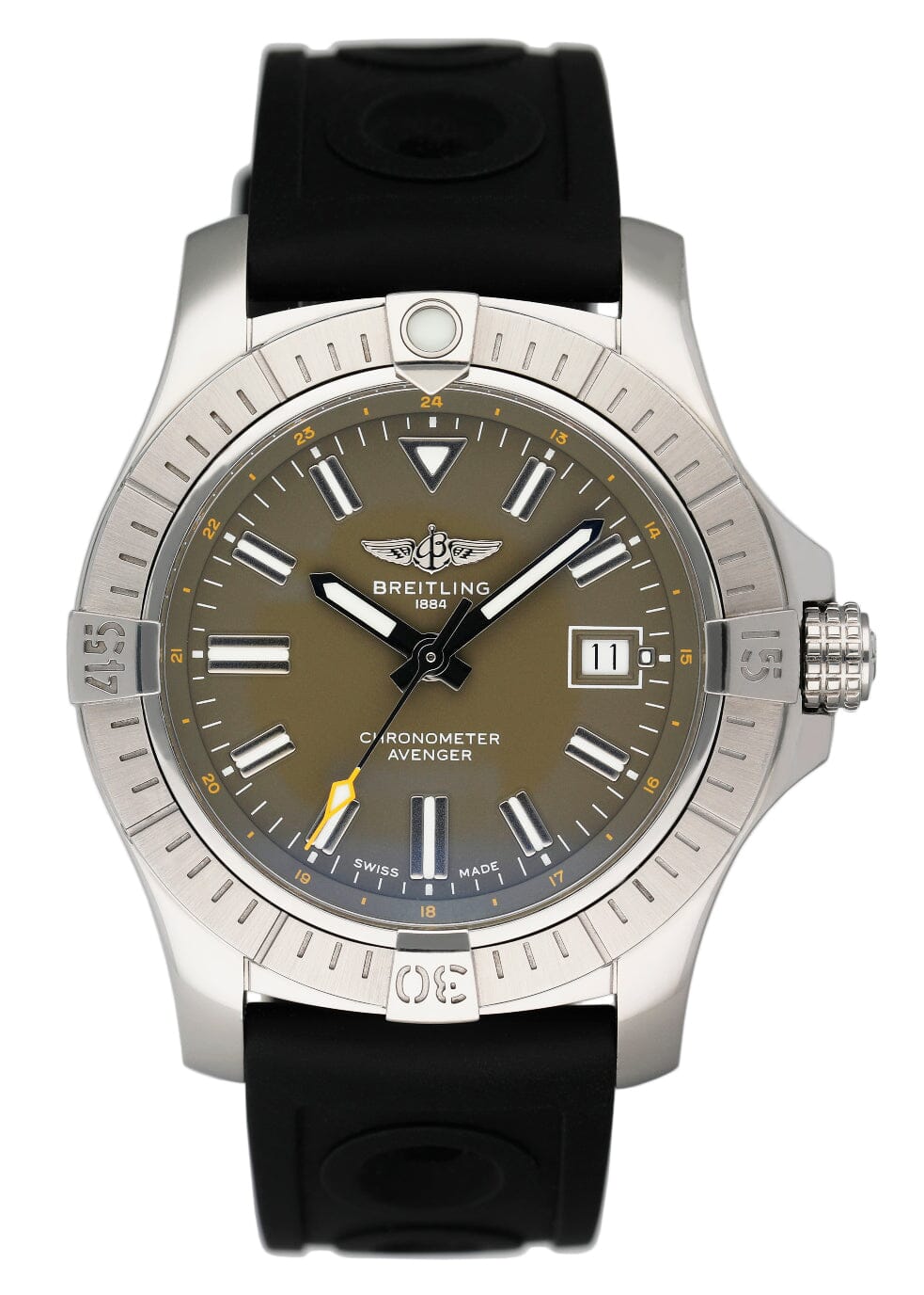 Breitling Avenger Automatic 43 A17318 Green Dial Mens Watch Box Papers - Wristwatch