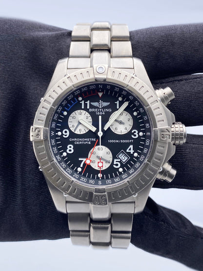 Breitling Chrono Avenger E73360 Black Dial Titanium Mens Watch - Watches