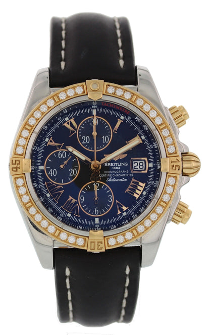 Breitling Chronomat Evolution 18k Rose Gold C13356 Diamonds With Box And Papers