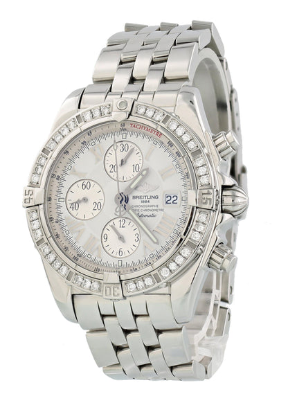 Breitling Chronomat Evolution A13356 Diamond Bezel Mens Watch - Wristwatch