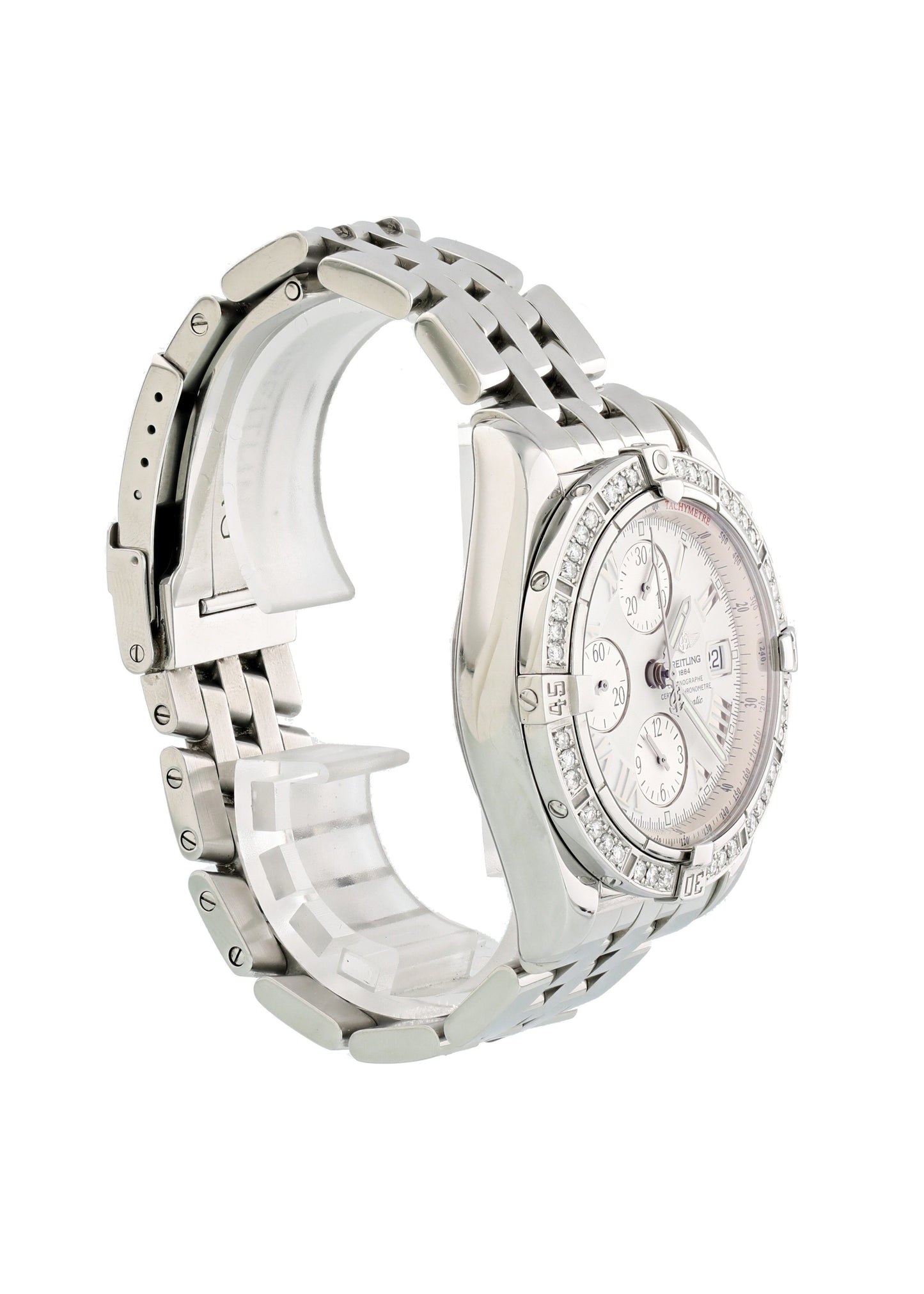 Breitling Chronomat Evolution A13356 Diamond Bezel Mens Watch - Wristwatch
